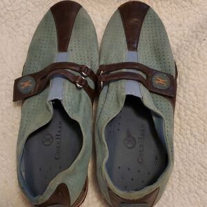 Gole Hann Nike Air blue brown shoes